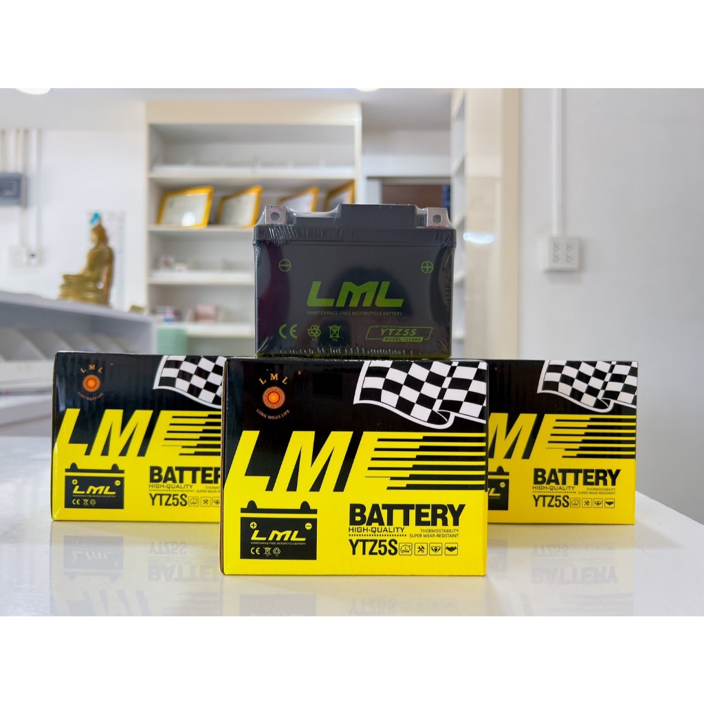 แบตเตอรี่รถมอเตอร์ไซค์ 12V5AH แบตแห้ง 5(เเอมป์) สดใหม่ทุกลูก รูปที่ 2