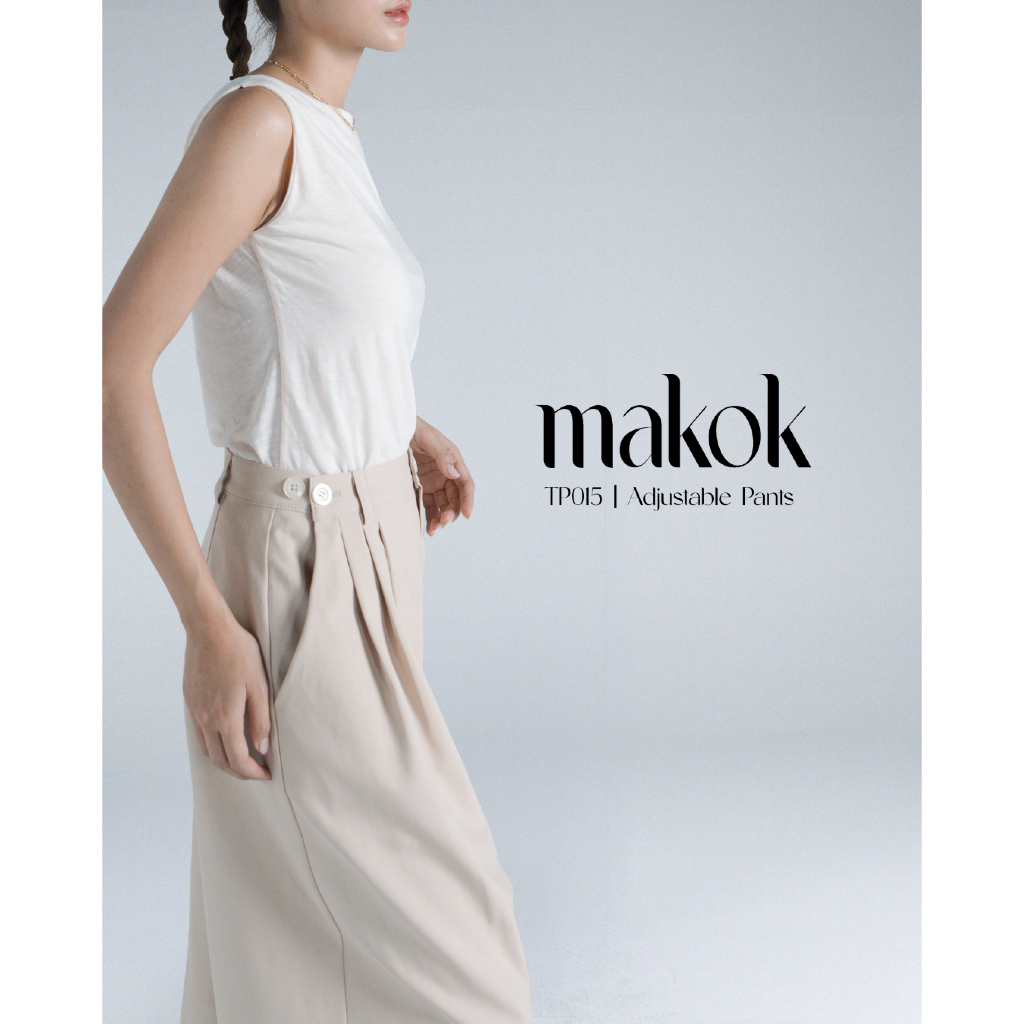 ms.makok TP015 l Adjustable Pants กางเกงขากว้างเอวปรับขนาดได้