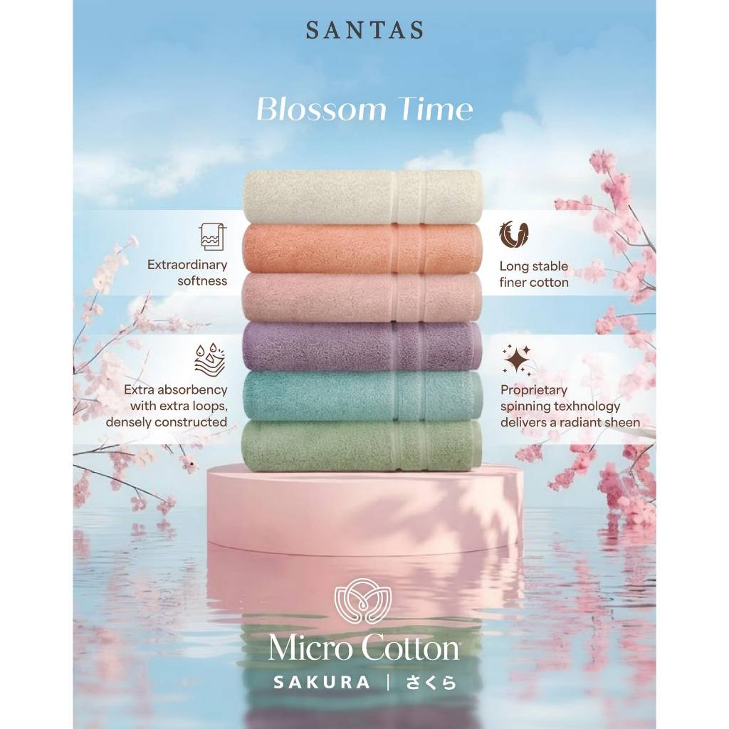 SANTAS ผ้าขนหนู รุ่น SAKURA  ดีไซน์ HARU (SRAA)