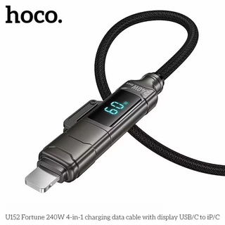 สายชาร์จและถ่ายโอนข้อมูล 4in1 HOCO U152 พร้อมหน้าจอดิจิทัล ชาร์จเร็ว ส่งข้อมูลเสถียร ทนทาน ไม่หักงอง่าย