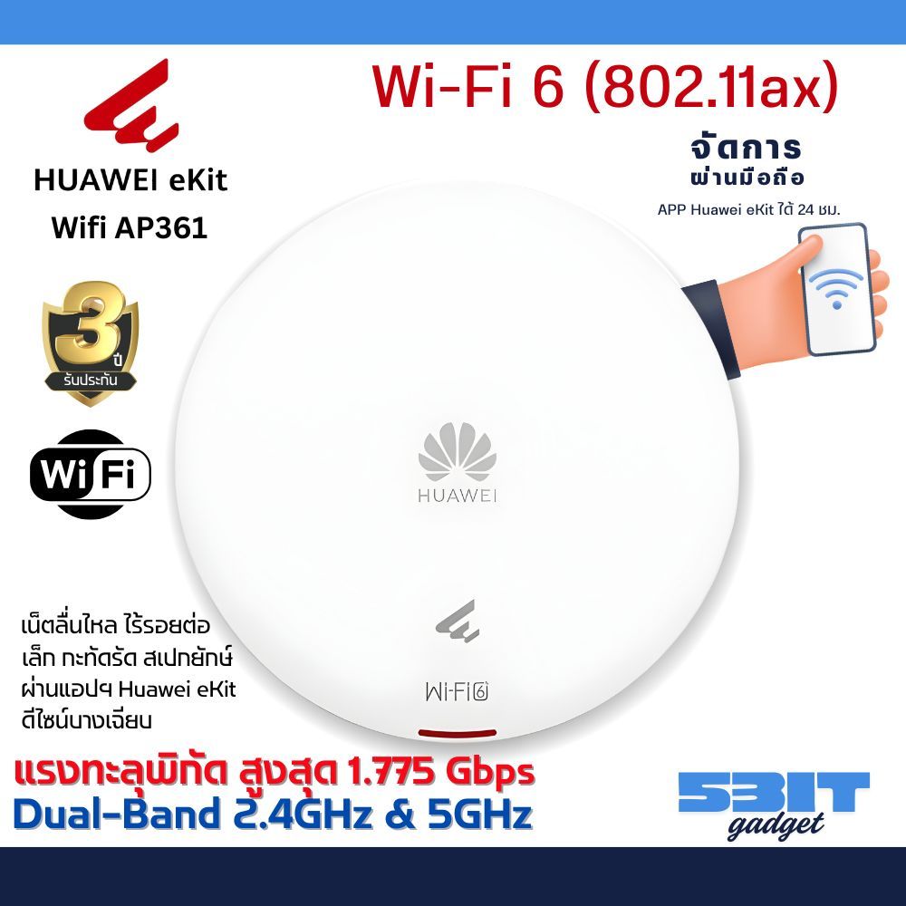Huawei eKitEngine AP361 Access Point Wi-Fi 6 ระดับองค์กร สัญญาณแรงทะลุทะลวง คุ้มค่าที่สุดสำหรับธุรกิ