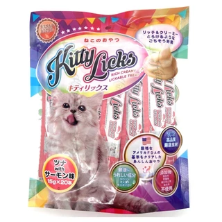 8895 KITTY LICKS / คิตตี ลิค ขนมแมว ขนมแมวเลีย (รสทูน่ากับแซลมอน) @ 15 กรัมX20ชิ้น **1แถม1 198บาท