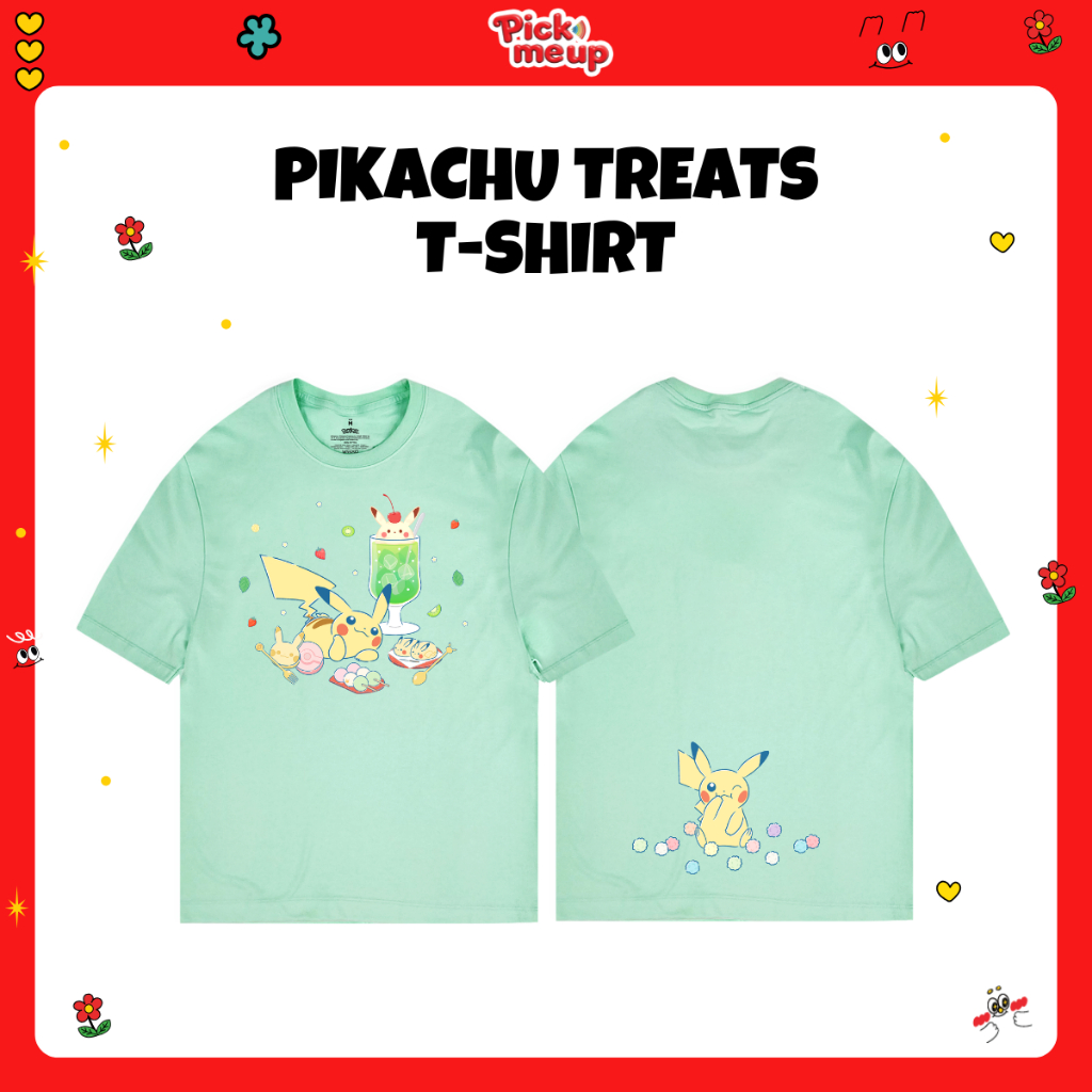 PickMeUp เสื้อยืดพิมพ์ลาย PIKACHU TREATS