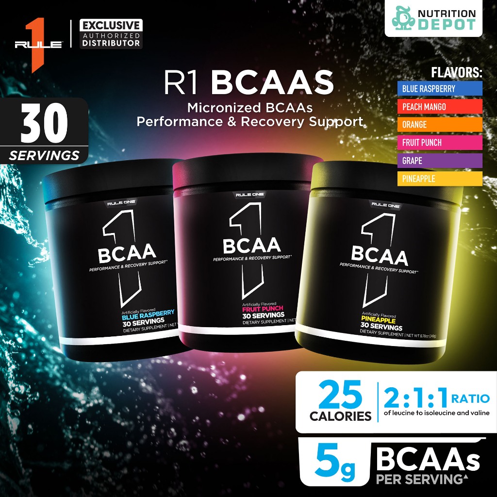 Rule1 Micronized BCAA 30 Servings -  กรดอะมิโนป้องกันการสลายตัวของกล้ามเนื้อ