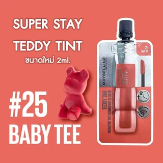 (แบบซอง) Maybelline Super Stay Teddy Tint เมย์เบลลีน ซุปเปอร์สเตย์ เท็ดดี้ ทินท์ (2 ml.) มี 4 สีให้เลือก