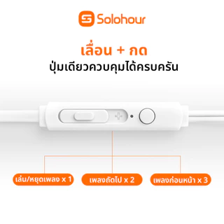 Solohour W01 หูฟังมีสาย แข็งแรง ทนทาน ไดร์เวอร์ขนาด 13 mm เสียงคมชัด ของแท้
