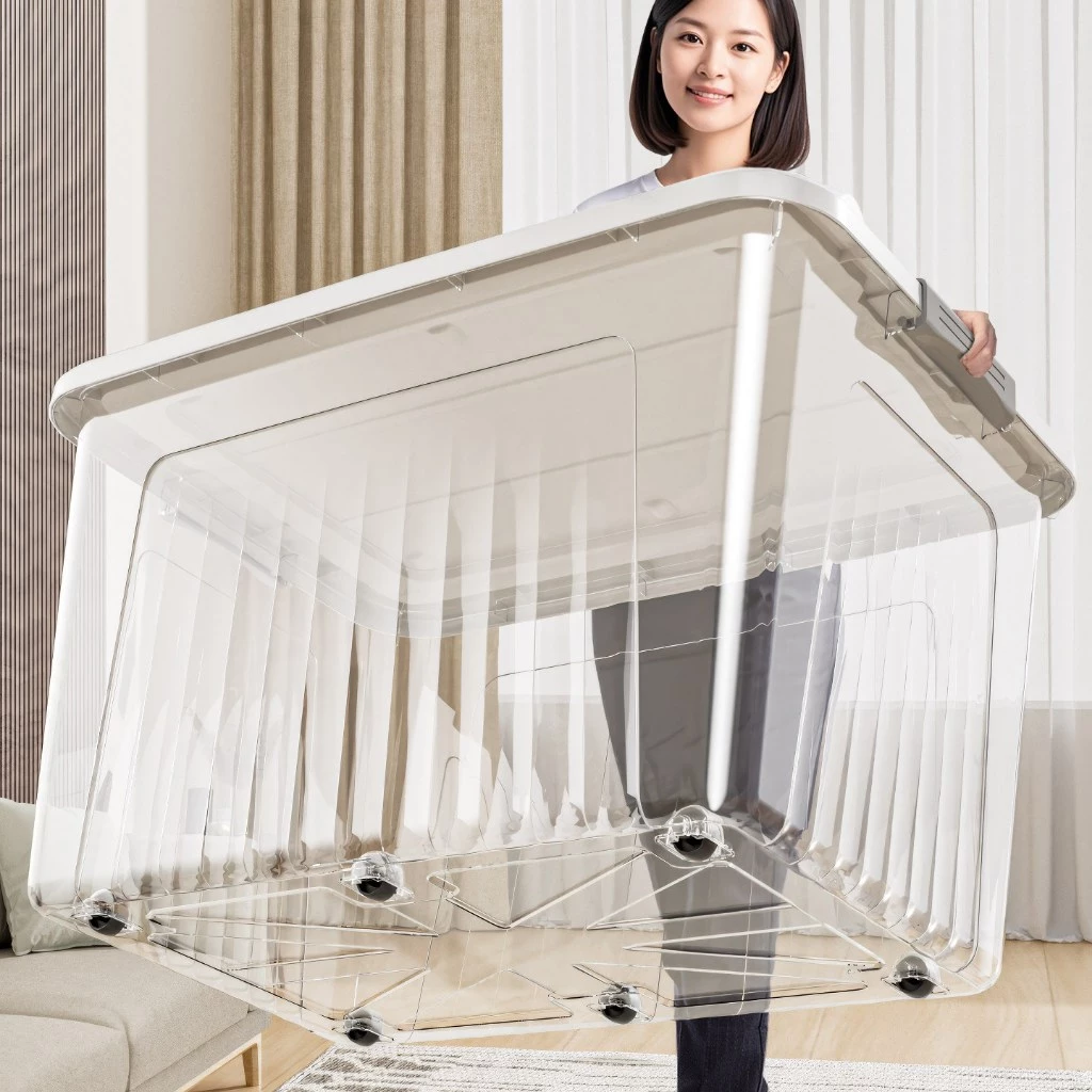 กล่องเก็บของ 300L พลาสติกโปร่งใส เก็บเสื้อผ้า