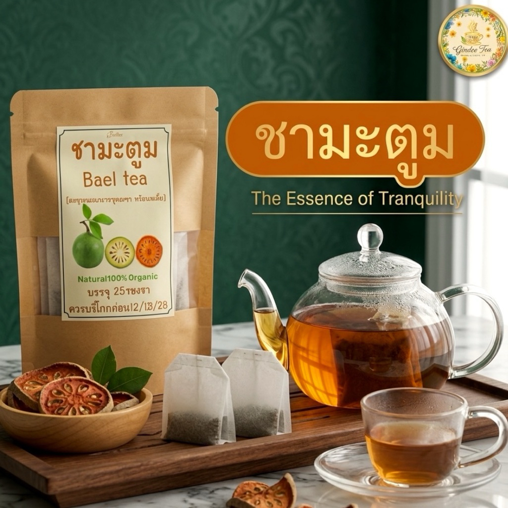 ชามะตูม  บรรจุ 25 ซอง Bael Fruit teaพร้อมชงดื่มรสชาติดีกลิ่นหอม