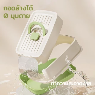 กระบะทรายแมว ทรงโดม ปิดสนิท กันกลิ่น กันกระเด็น พร้อมที่ตักทราย แถมประตูกันกลิ่น ขนาดใหญ่พิเศษ