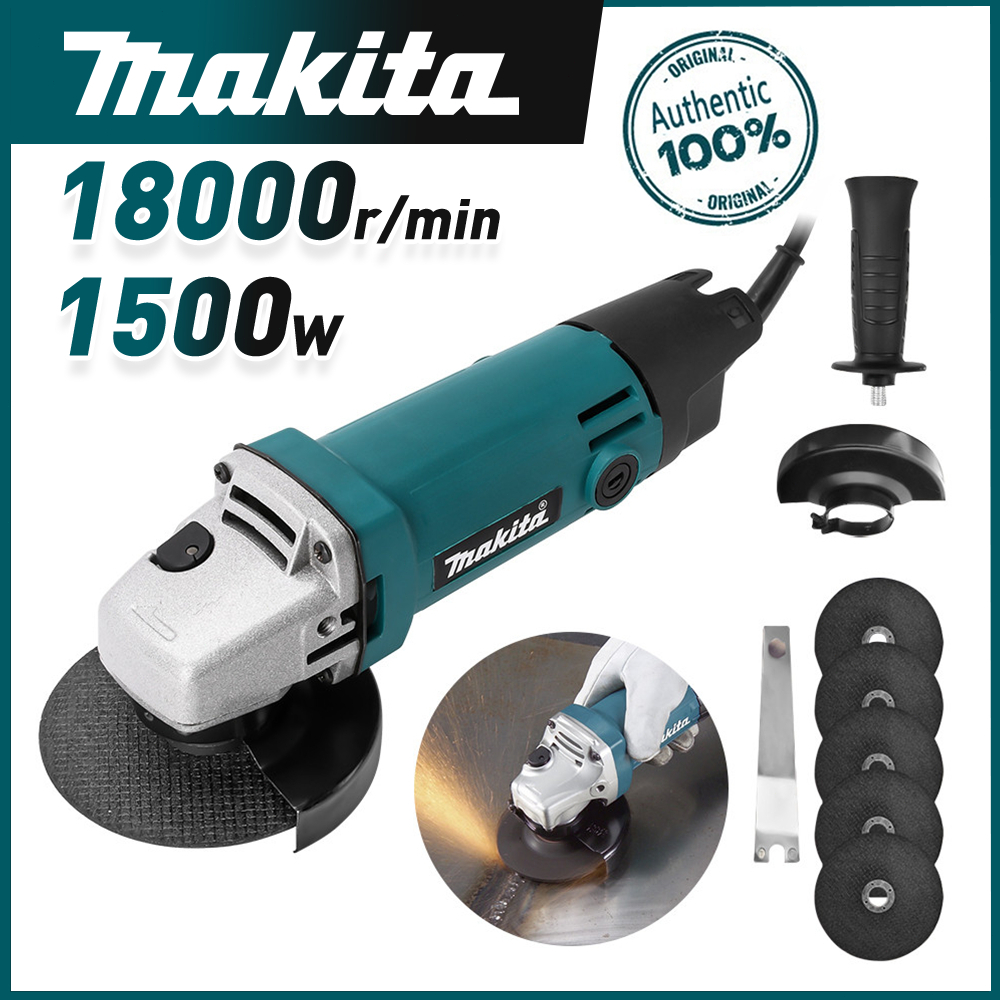 Makita เครื่องเจียรไฟฟ้า เครื่องเจียร์ หินเจียร ลูกหมู 4 นิ้ว 2000Wพลัง 100 ชิ้นเครื่องบดมุมแผ่นตัดโลหะแผ่นขัดล้อขัด
