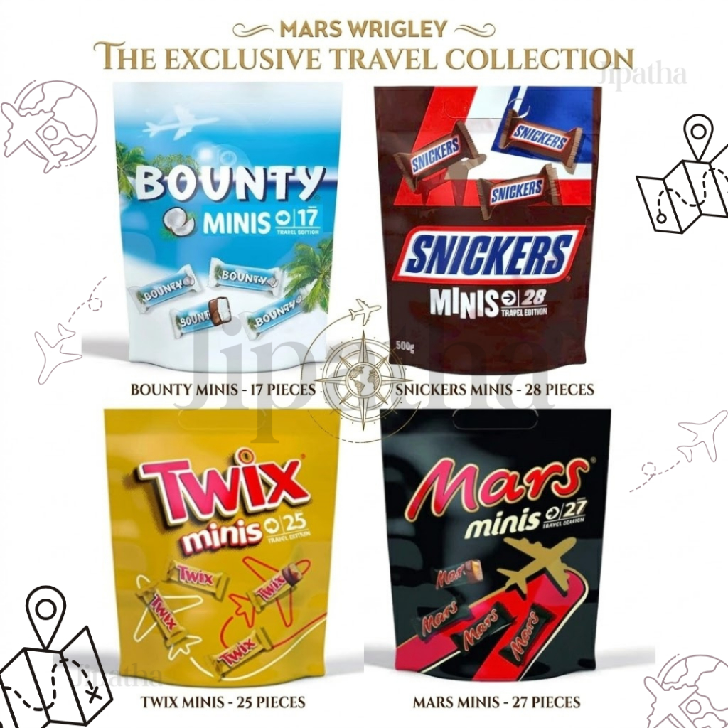 Chocolate Minis น้ำหนัก 500 กรัม รวม 4 แบรนด์ Twix , Snickers , Mars , Bounty