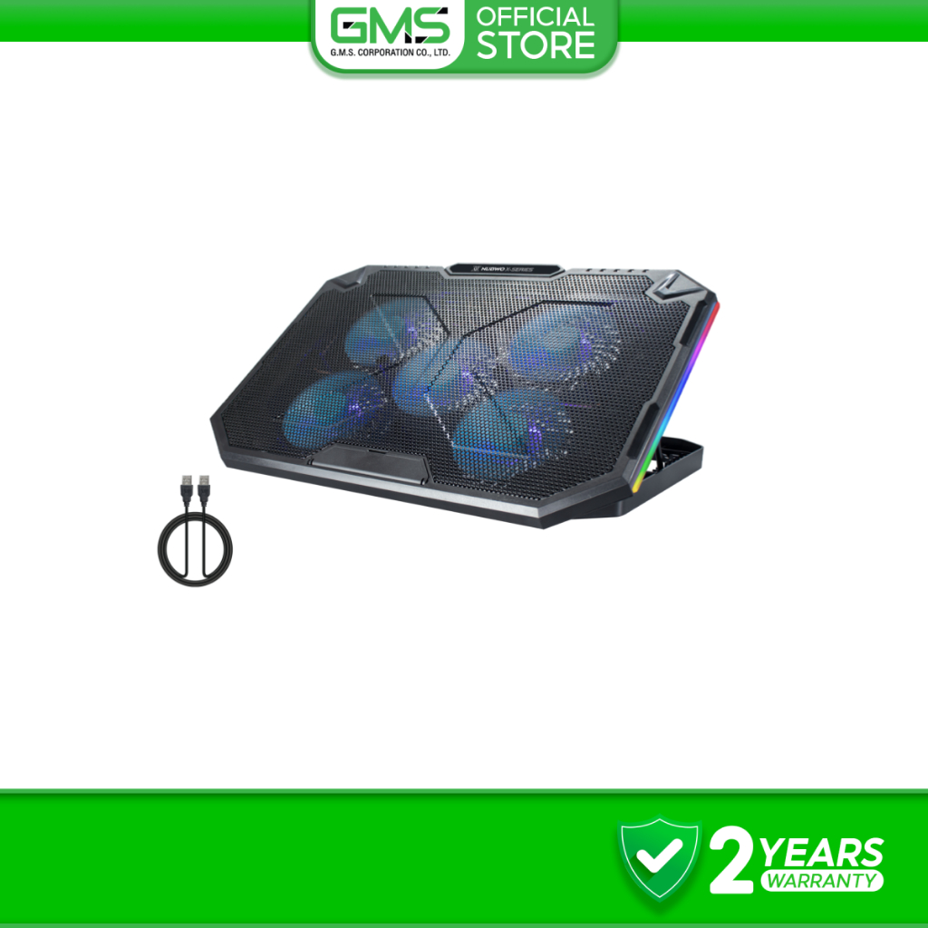 [สินค้ารับประกัน 2 ปี] Nubwo COOLER PAD พัดลมระบายอากาศ SINDEL NX-F3 RGB พัดลม 5 ตัว สำหรับ Notebook ขนาด 12-17 นิ้ว