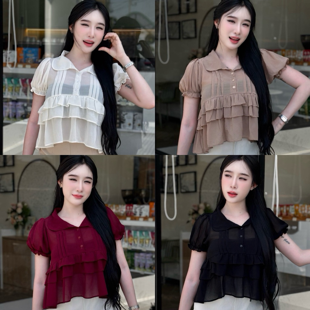 เสื้อชีฟองระบายขนมชั้น (ชฟ1)