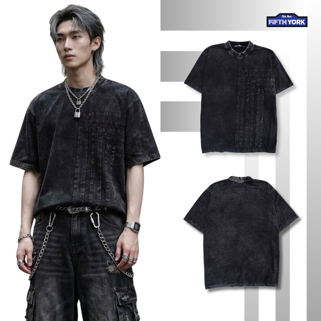 FifthYork – FADED Triple Angle Oversized Tee