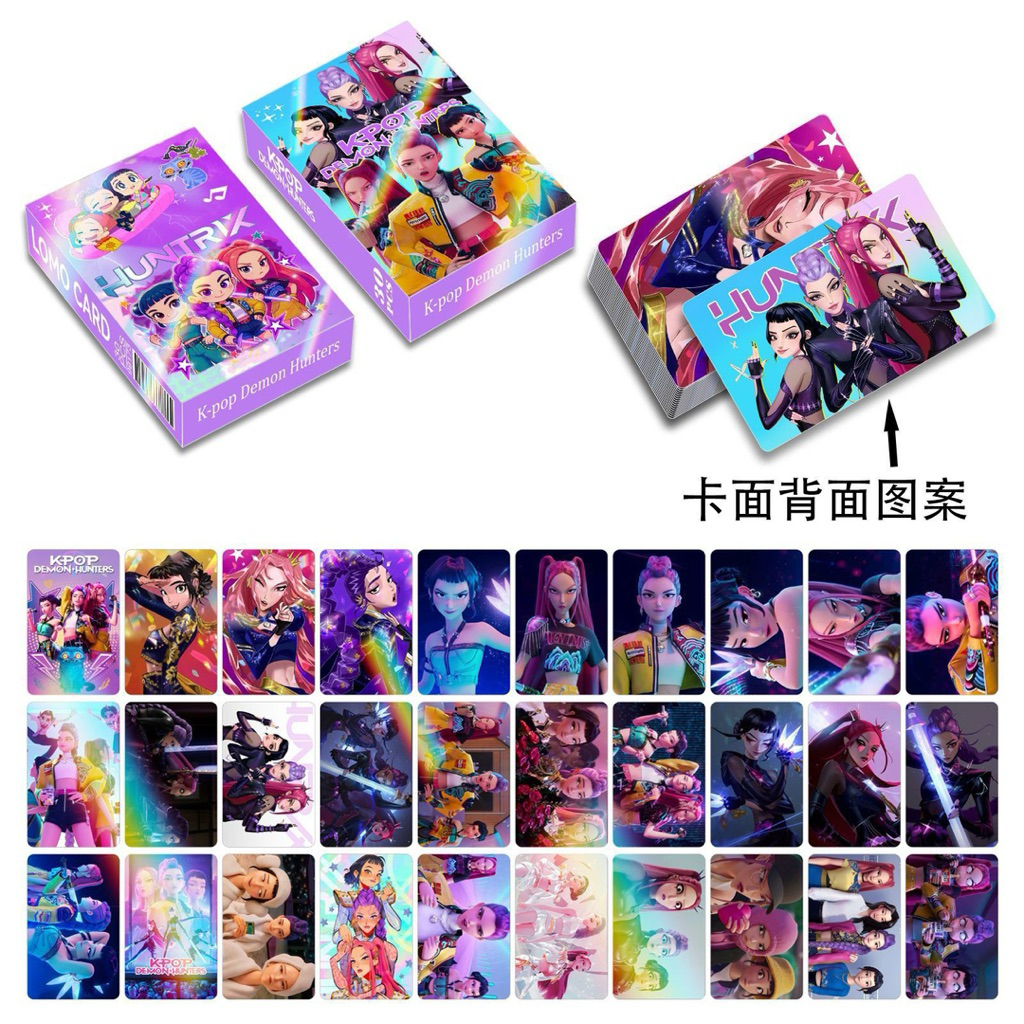 30pcs มังงะ K-Pop Demon Hunters เลเซอร์ Holographic โปสการ์ด Saja Boys Baby Romance Abby Mystery Jinu Lomo การ์ด Rumi Zo