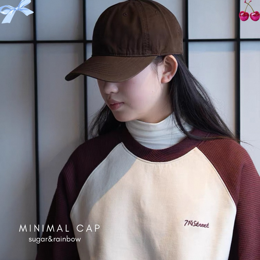 8สี 🤎🖤minimal cap หมวกแก๊ปสุดคลาสสิก มินิมอลมินิใจ ปรับขนาดได้ค่ะ😻 รูปที่ 8