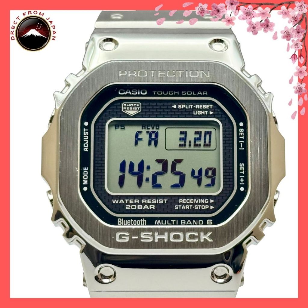 CASIO G-SHOCK GMW-B5000D-1JF Full Metal Silver Bluetooth Solar ของแท้ 💯 พร้อมส่ง นำเข้าจากญี่ปุ่น