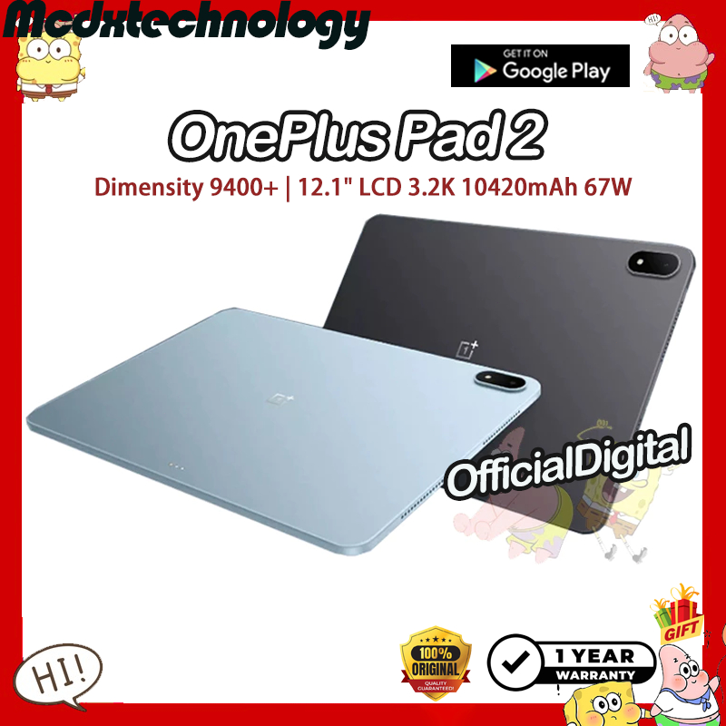 OnePlus Pad 2 OnePlus Tablet Dimensity 9400+ 12.1" LCD 3.2K 10420mAh 67W | สนับสนุนไทยและ Google | ร