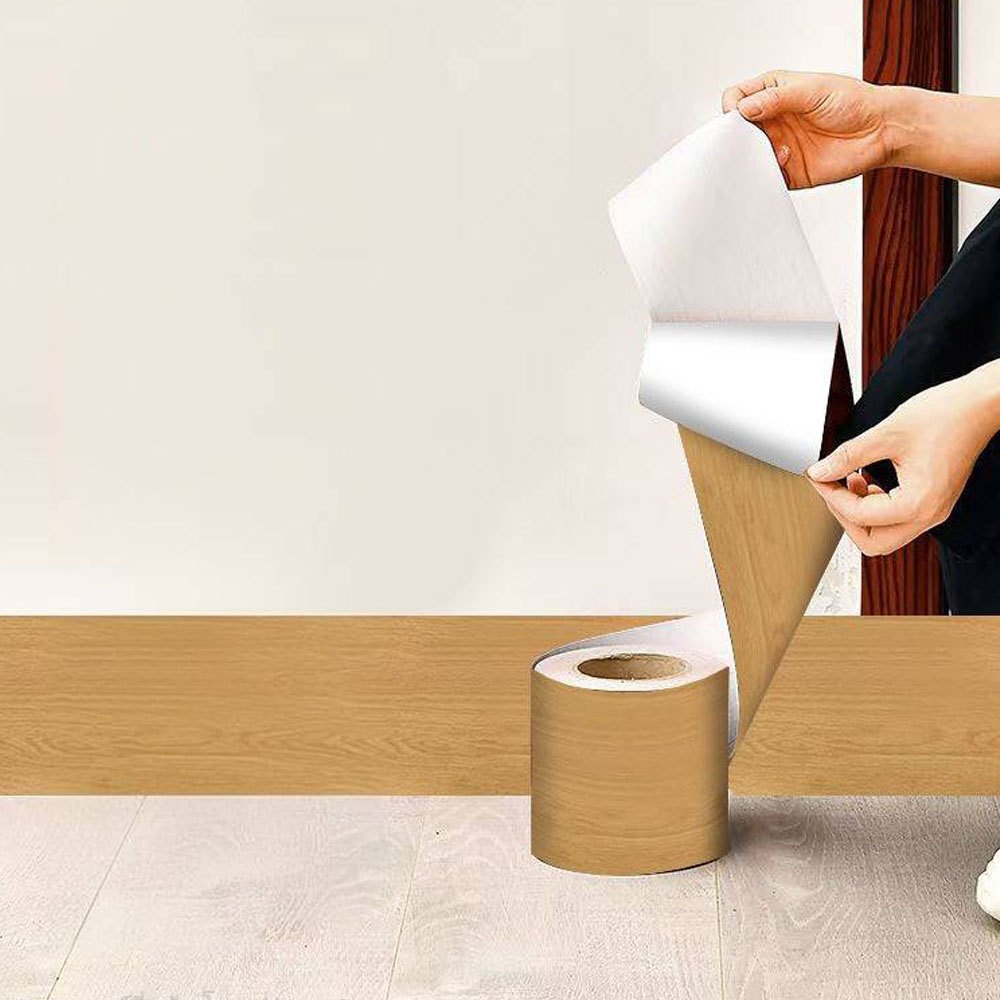 ERORO เทปติดขอบผนัง บัวพื้น กรอบประตู กันน้ำ Wallpaper Tape เทปตกแต่งลายไม้ PVC มีกาวในตัว