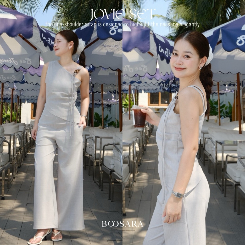 BOOSARA : Jovie Set  ชุดเซ็ตเสื้อ+กางเกงขายาว ใส่ไปทำงานหรือไปเที่ยวก็เอาอยู่- BSR C.