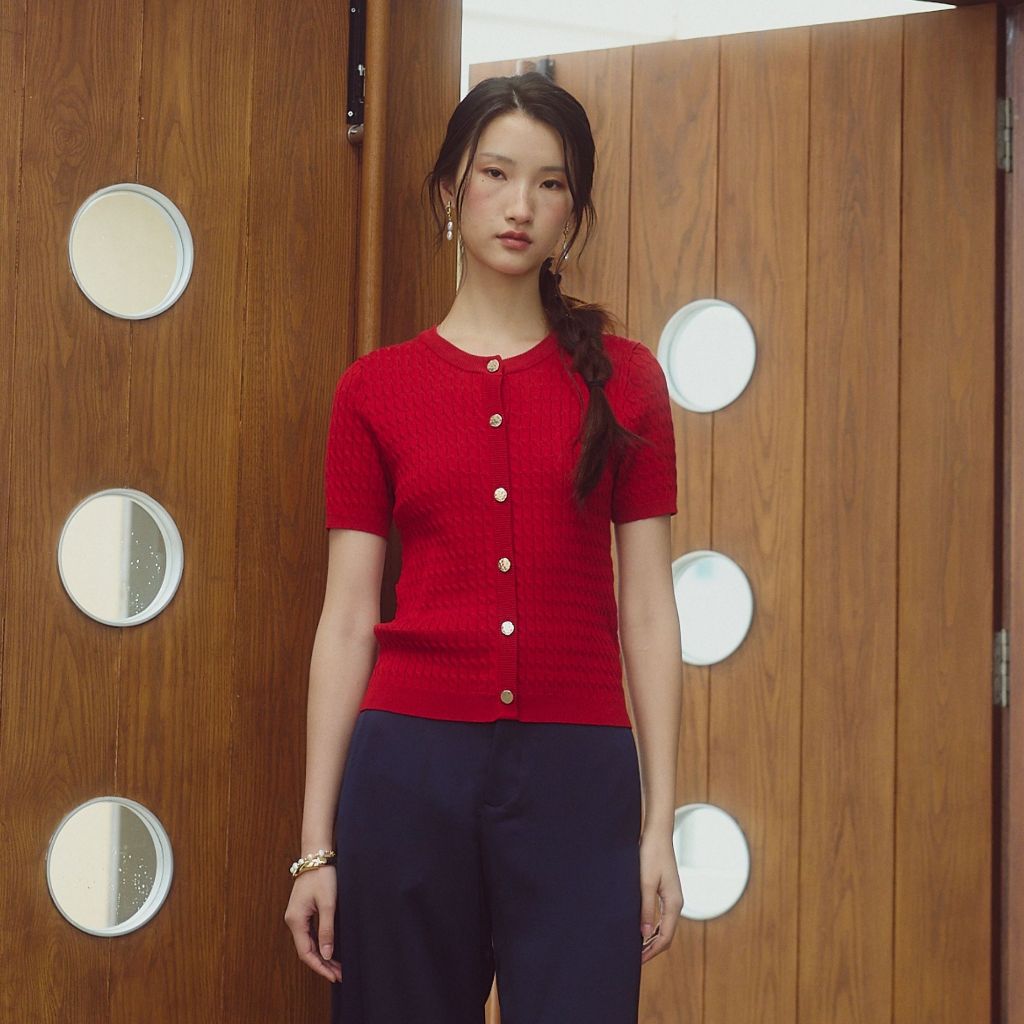 MAVE LIMITED COLOR เสื้อรุ่น 10AM Knit top สี RED