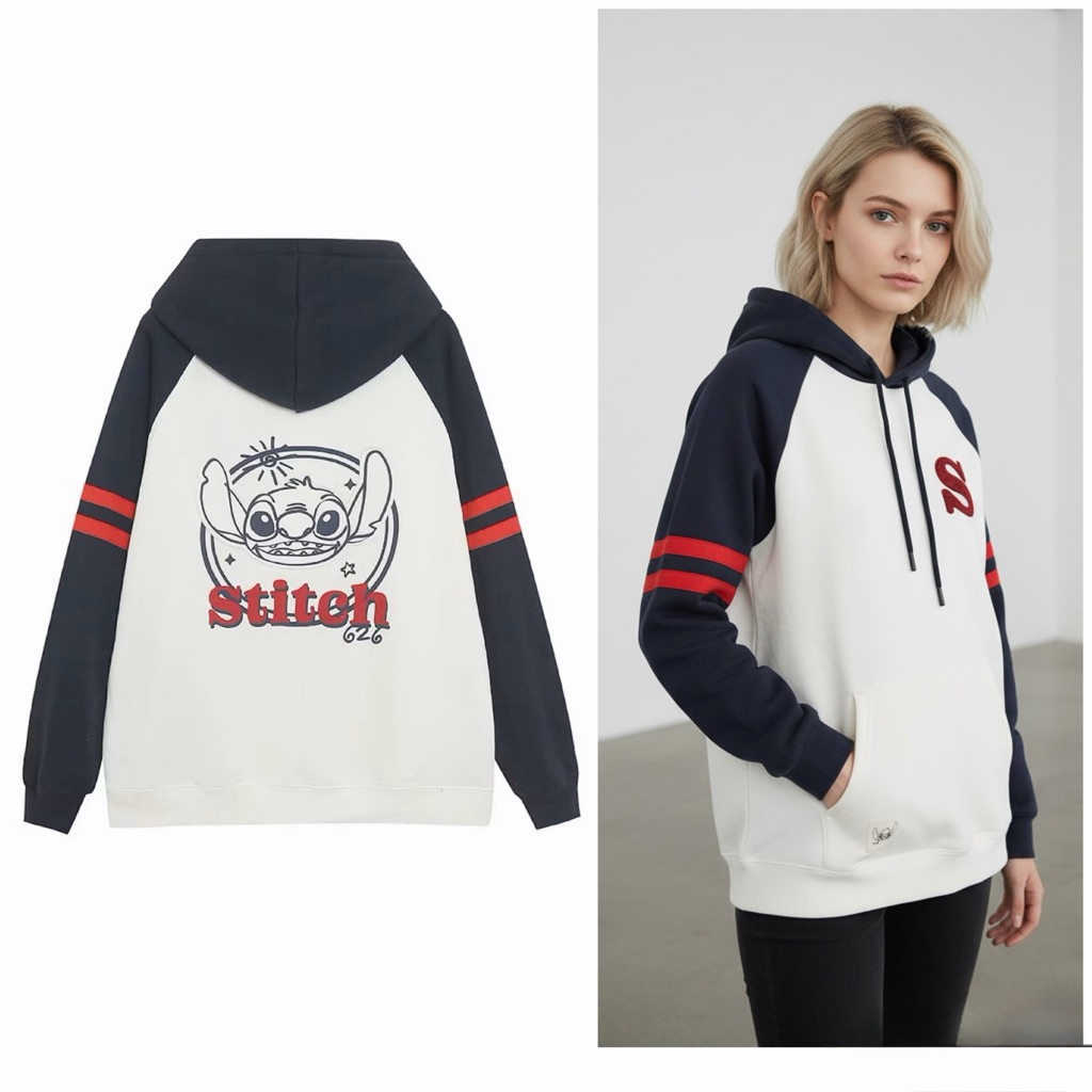 STITCH  hoodie Lilo&stitch 🧊 STITCH ohana  baseball เสื้อสติช งาน Disney แท้ (TS730)