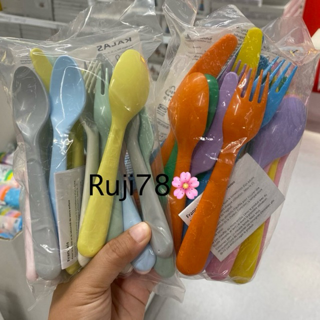 KALAS ชุดช้อนส้อมมีดสีพาสเทล  6 เซ็ต 18 ชิ้น IKEA ราคา ถูกที่สุด ดีลบีเคเค