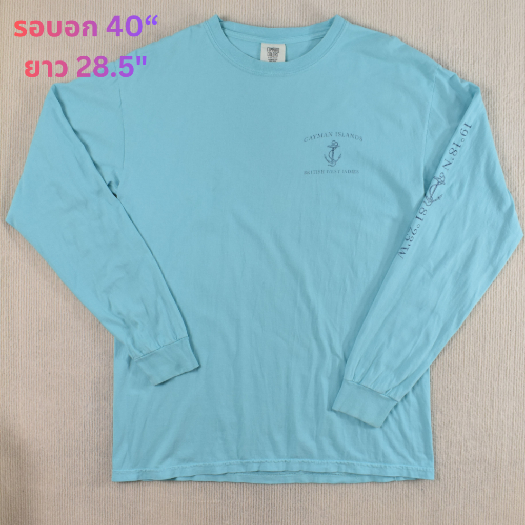 🏝️ Comfort Colors "Cayman Islands" สีฟ้าพาสเทลละมุนใจ 💙✨ รอบอก: 40" ยาว: 28.5"