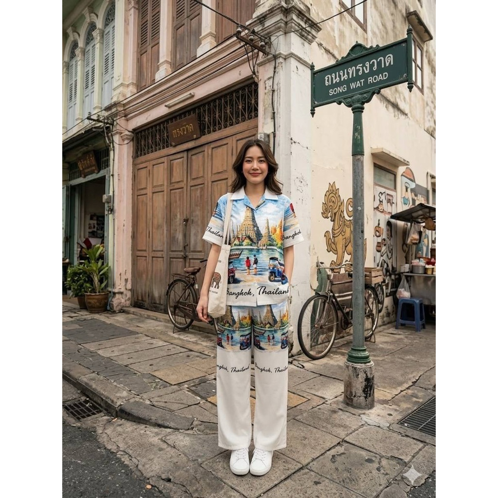 ตากร้า 1️⃣5️⃣ผ้าไหมอิตาลีชุดเซ็ตเสื้อฮาวาย+กางเกงขายาวมีกระเป๋า งานเซ็ตน่ารักที่ใส่สบายสุดๆ