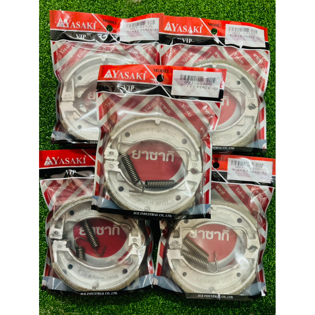 YASAKI ผ้าเบรค ดั๊มเล็ก 5 ชิ้น สำหรับ Y100 Y111 BELLE MATE เมท80-100-110 SPARKเก่า FRESH RIANBOW JR ดั๊มTIARA ดั๊มRXหน้า