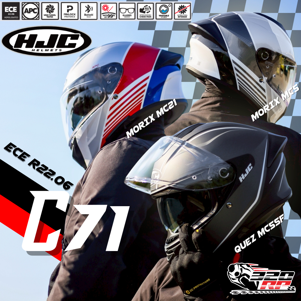 รุ่นใหม่ล่าสุด!! หมวกกันน็อค HJC รุ่น C71 แว่นตา 2 ชั้น ของใหม่ ส่งไว!! SP.BIKE