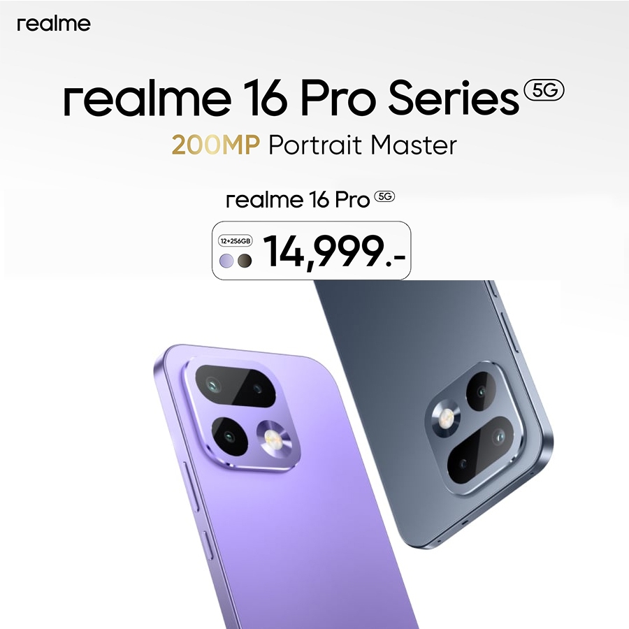 Realme 16 Pro 5G (12+256GB) I กล้อง 200MP I Snapdragon D7400 I แบต 7000mAh ชาร์จไว 80W