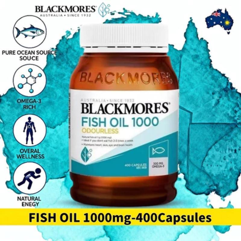 แบล็คมอร์ส Blackmores Omega3 Fish Oil 1000mg Odourless Omega Mini 400s แบล็คมอร์ โอเมก้า3 น้ำมันปลา
