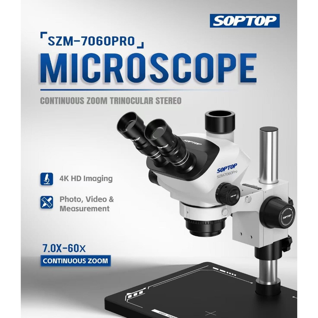 SOPTOP SZN 7060Pro – กล้องไมโครสโคปสายซ่อมตัวจริง กำลังขยาย 7X – 60X