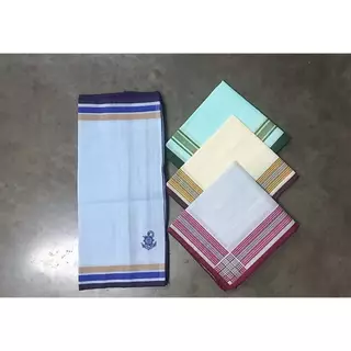 ผ้าเช็ดหน้า ผ้าเช็ดหน้าผู้ชาย ผ้าเช็ดเนื้อผ้าฝ้าย ขนาด 13x13นิ้ว จำนวน 12 ผืน