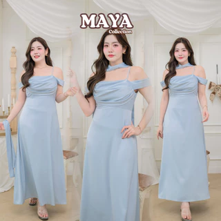ชุดเพื่อนเจ้าสาว ชุดเดรสออกงานสาวอวบ MAYA G144 ชุดไปงานแต่งานs-3xl