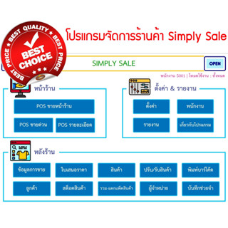 โปรแกรมร้านค้า SIMPLY SALE ขายหน้าร้าน สต็อค บาร์โค้ด