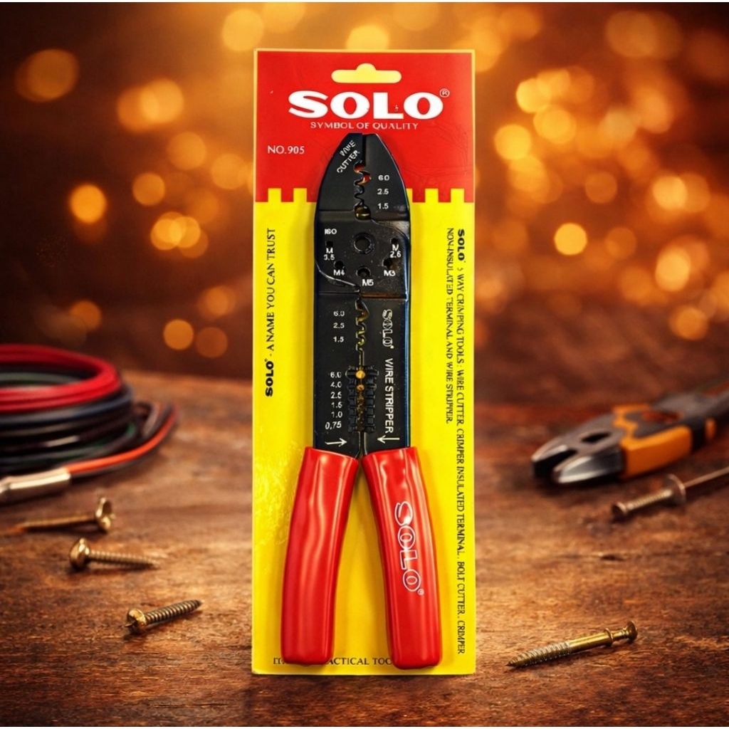 WPT เครื่องมือช่าง : SOLO No.905 คีมย้ำหางปลา คีมตัดสายไฟ ครีมตัดน๊อต