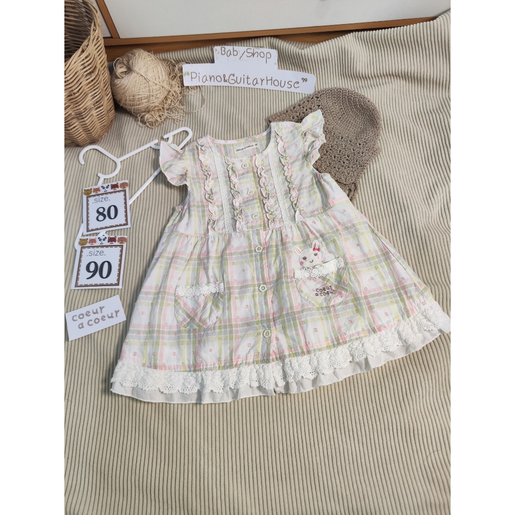 เดรสสก็อตแบรนด์ Coeur A Coeur รหัสDD1746 ส่งต่อเสื้อผ้าเด็กแบรนด์ญี่ปุ่นมือสอง