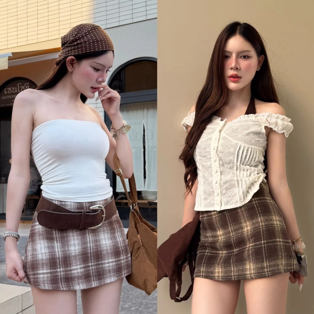 TARTAN SKIRT กระโปรงกางเกงลายสก็อต