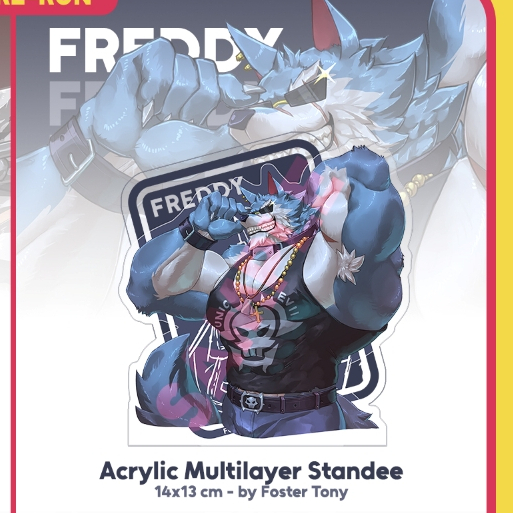(สินค้ามือหนึ่ง) โมเดลตั้งโต็ะลายการ์ตูน ประเภท Kemono / Furry (Kake-Dashi) - Furry Acrylic Standee