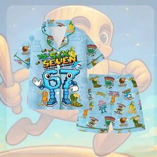 🔥มาใหม่🔥ชุดนอนเด็ก 120-160 ซม. แขนสั้นขาสั้น คอปก กระดุม ชุด…