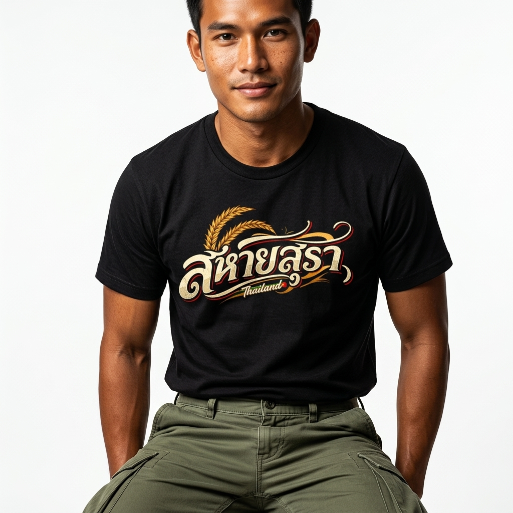 เสื้อยืดสไตล์ไทย“สหายสุรา Thailand” เสื้อสายปาร์ตี้ เท่ ดิบ วินเทจ ใส่เที่ยว ใส่กินดื่ม