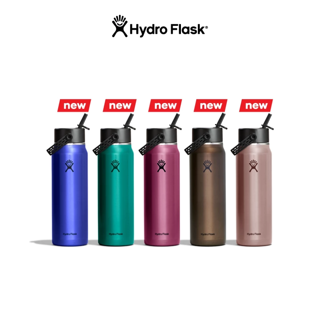HYDRO FLASK กระติกน้ำสูญญากาศ รุ่น WIDE MOUTH WITH FLEX STRAW LID TRAIL 32 OZ กระบอกน้ำ เก็บอุณหภูมิ เก็บความเย็น ของแท้