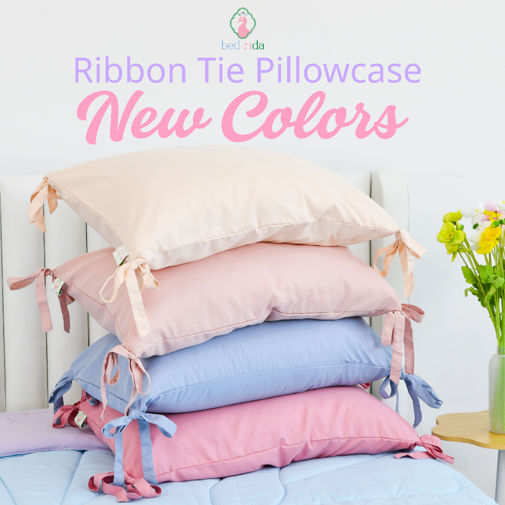 BEDRIDA ปลอกหมอนหนุนผูกโบว์ 20 x 30 นิ้ว สีพาสเทลสุดน่ารัก