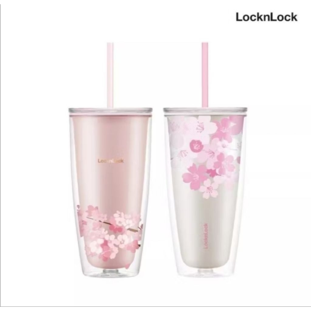 Locknlock แท้ Sakura สวยยย แก้วน้ำ 2 ชั้น พร้อมส่ง