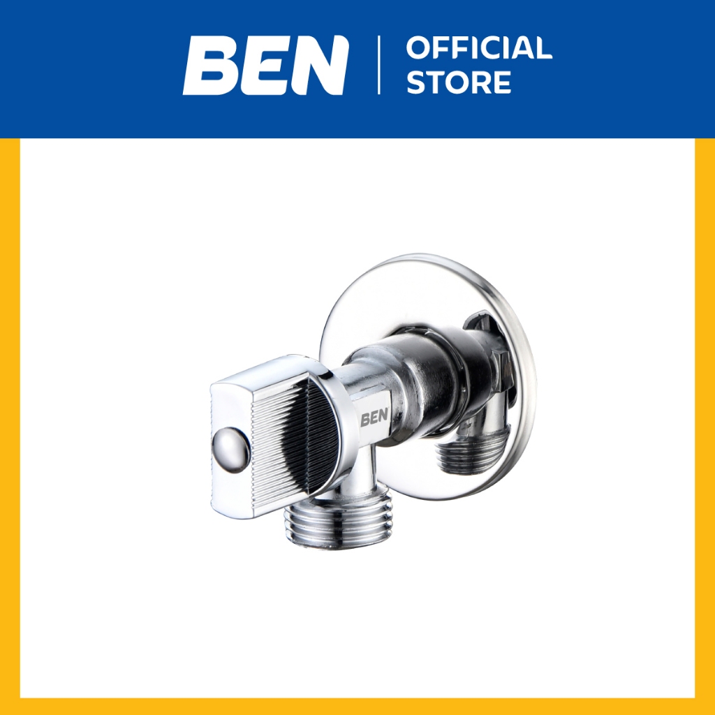 BEN 987 สต็อปวาล์ว 1/2x1/2 นิ้ว ด้ามแบน สำหรับเปิด-ปิดน้ำ ใช้กับสายชะระ อ่างล้างหน้า