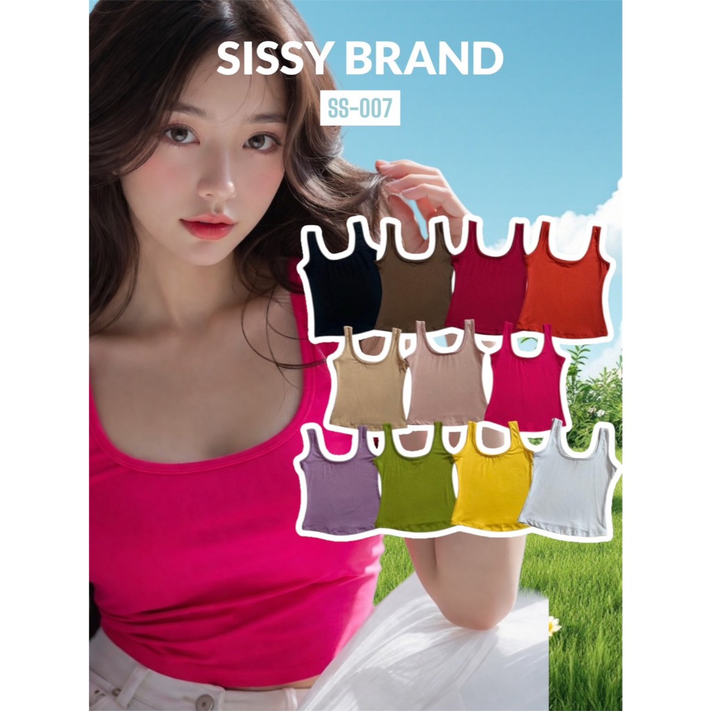 SS 007 สายกล้ามทรงเข้ารูป ผ้านุ่ม ยืดหยุ่นดี แมทซ์ง่าย ใส่ได้ทุกวัน ไม่มีเอาท์ ชุดสงกรานต์ หน้าร้อน ซัมเมอร์นี้