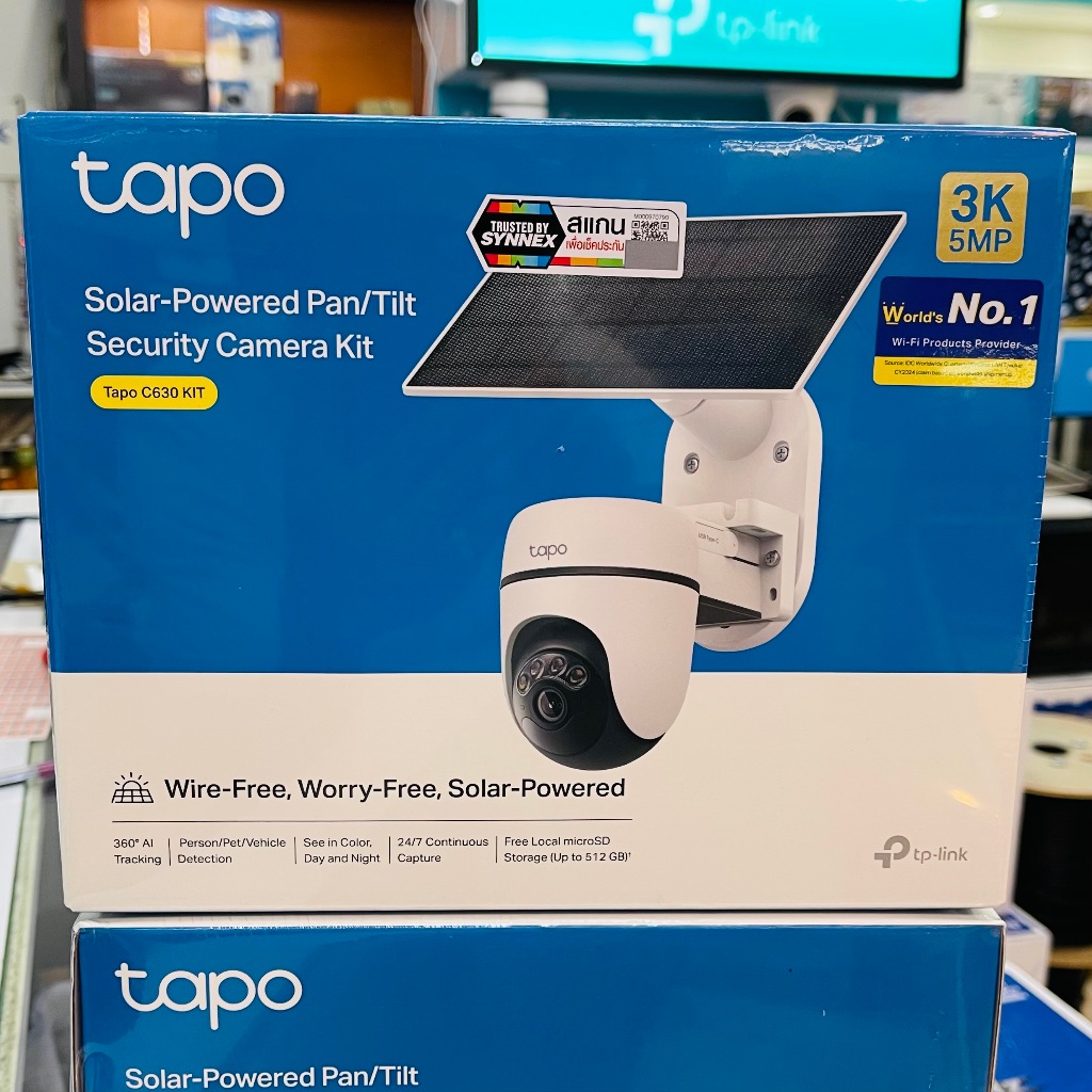 TP-LINK Tapo C630 KIT 3K 5MP 5ล้านพิกเซล Solar-Powered Pan/Tilt Security Camera รับประกันศูนย์ 2 ปี