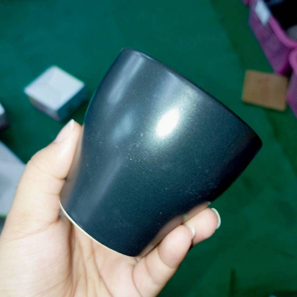 แก้ว แก้วชา แก้วเวรามิก จอกชา แก้วลายสีดำด้าน ทำจากเซรามิกเนื้อดี เข้าไมโครเวฟได้